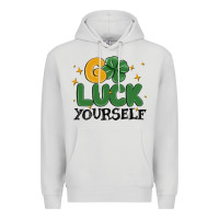 Dove Grey go luck yourself Premium Hoodie - MaliasSmallBusiness