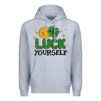 Heather Grey go luck yourself Premium Hoodie - MaliasSmallBusiness