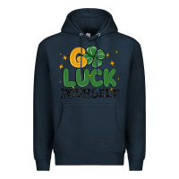 Navy go luck yourself Premium Hoodie - MaliasSmallBusiness
