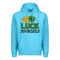 Ocean Blue go luck yourself Premium Hoodie - MaliasSmallBusiness