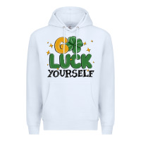White go luck yourself Premium Hoodie - MaliasSmallBusiness