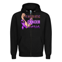 Black Pancreatic Cancer Warrior Zipper Hoodie - texasbilliewilder