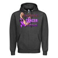 Charcoal Heather Pancreatic Cancer Warrior Zipper Hoodie - texasbilliewilder