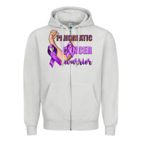Dove Grey Pancreatic Cancer Warrior Zipper Hoodie - texasbilliewilder