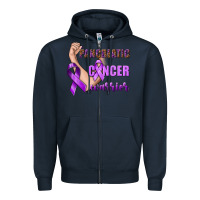 Navy Pancreatic Cancer Warrior Zipper Hoodie - texasbilliewilder