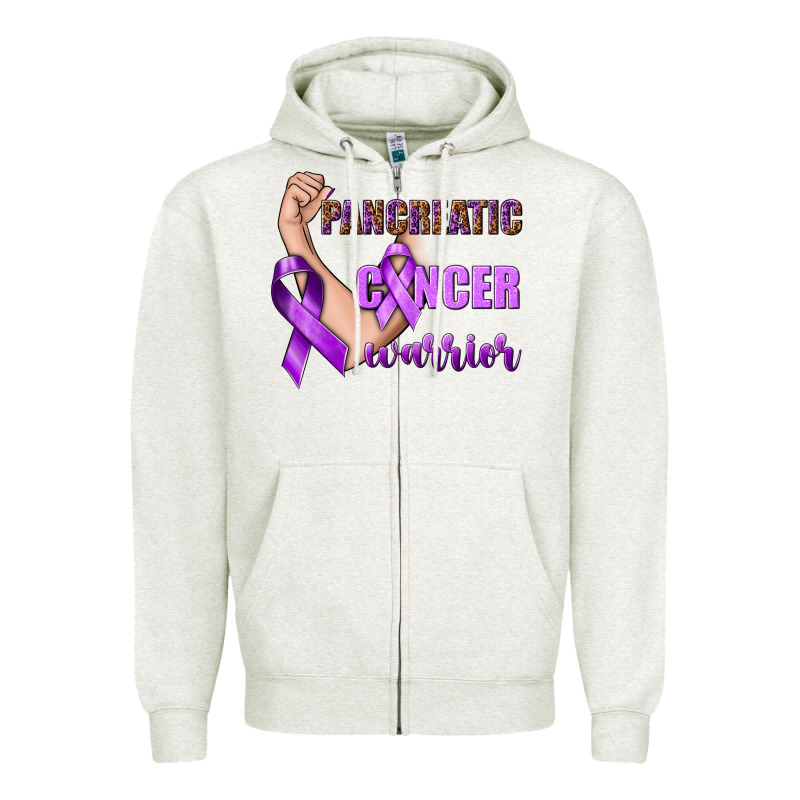 Pancreatic Cancer Warrior Zipper Hoodie by texasbilliewilder | Teevron