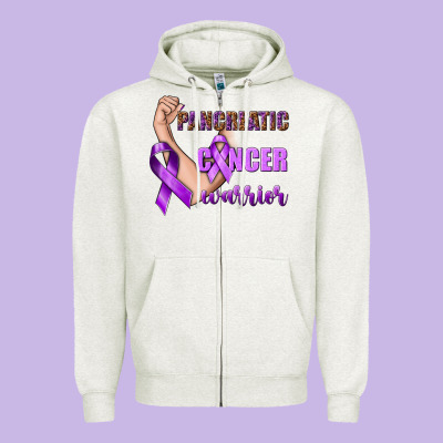 Pancreatic Cancer Warrior Zipper Hoodie Designed By Texasbilliewilder