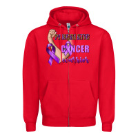 Red Pancreatic Cancer Warrior Zipper Hoodie - texasbilliewilder