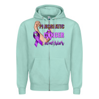 Seafoam Pancreatic Cancer Warrior Zipper Hoodie - texasbilliewilder