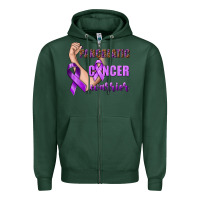 Sports Green Pancreatic Cancer Warrior Zipper Hoodie - texasbilliewilder