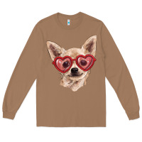 Toasted Coconut Chihuahua dog with love glasses Long Sleeve Tee - RanaPortraitStore