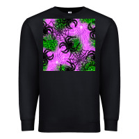 Black halloween spider green leopard seamless pattern Premium Sweatshirt - BundleAndBundleShop