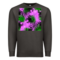 Smoke halloween spider green leopard seamless pattern Premium Sweatshirt - BundleAndBundleShop