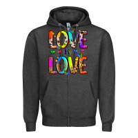 Charcoal Heather love is love Zipper Hoodie - Zillion Design Studio