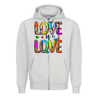 Dove Grey love is love Zipper Hoodie - Zillion Design Studio