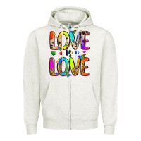 Oatmeal Heather love is love Zipper Hoodie - Zillion Design Studio