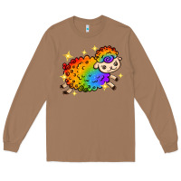 Toasted Coconut rainbow sheep with star Long Sleeve Tee - texasbilliewilder