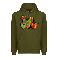 Army Green juneteenth hearts Premium Hoodie - MaliasSmallBusiness