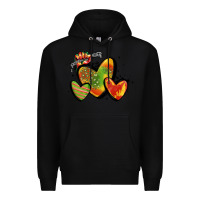 Black juneteenth hearts Premium Hoodie - MaliasSmallBusiness