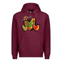 Burgundy juneteenth hearts Premium Hoodie - MaliasSmallBusiness