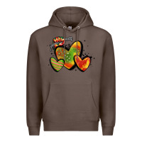 Coffee juneteenth hearts Premium Hoodie - MaliasSmallBusiness