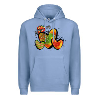 Colony Blue juneteenth hearts Premium Hoodie - MaliasSmallBusiness