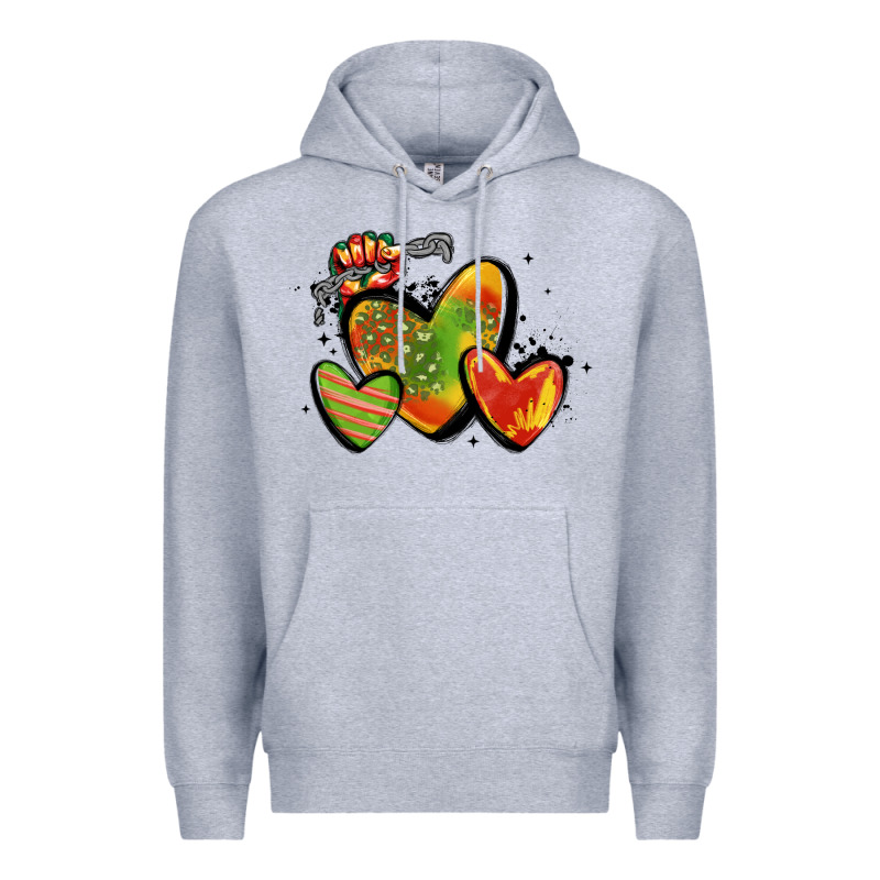 Juneteenth Hearts Premium Hoodie by MaliasSmallBusiness | Teevron