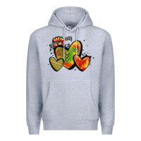 Heather Grey juneteenth hearts Premium Hoodie - MaliasSmallBusiness