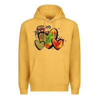 Mustard juneteenth hearts Premium Hoodie - MaliasSmallBusiness