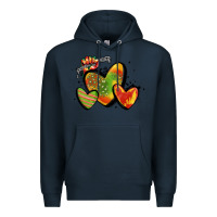 Navy juneteenth hearts Premium Hoodie - MaliasSmallBusiness