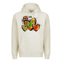 Oatmeal Heather juneteenth hearts Premium Hoodie - MaliasSmallBusiness