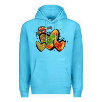 Ocean Blue juneteenth hearts Premium Hoodie - MaliasSmallBusiness
