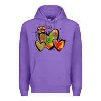 Purple juneteenth hearts Premium Hoodie - MaliasSmallBusiness