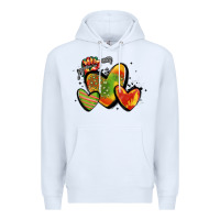 White juneteenth hearts Premium Hoodie - MaliasSmallBusiness