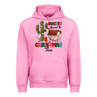 Fuchsia Pink rockin around the christmas tree Urban Hoodie - MaliasSmallBusiness