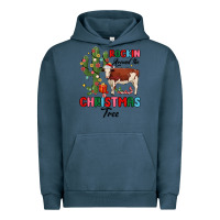 Pigment Midnight Navy rockin around the christmas tree Urban Hoodie - MaliasSmallBusiness