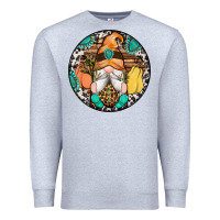 Heather Grey fall gnomes round earrings 1 Premium Sweatshirt - Artiststas