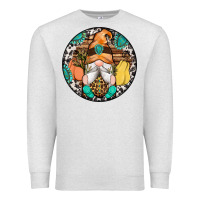 Oatmeal Heather fall gnomes round earrings 1 Premium Sweatshirt - Artiststas