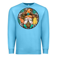 Ocean Blue fall gnomes round earrings 1 Premium Sweatshirt - Artiststas