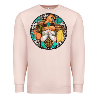 Pale Pink fall gnomes round earrings 1 Premium Sweatshirt - Artiststas