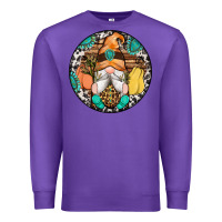 Purple fall gnomes round earrings 1 Premium Sweatshirt - Artiststas