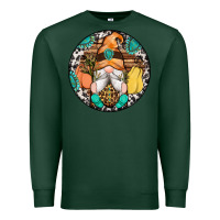 Sports Green fall gnomes round earrings 1 Premium Sweatshirt - Artiststas