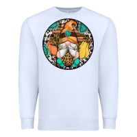 White fall gnomes round earrings 1 Premium Sweatshirt - Artiststas