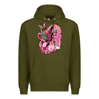 Army Green pink vibes Premium Hoodie - MaliasSmallBusiness