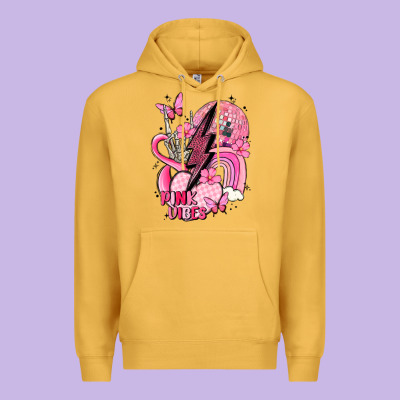Pink Vibes Premium Hoodie Designed By Maliassmallbusiness
