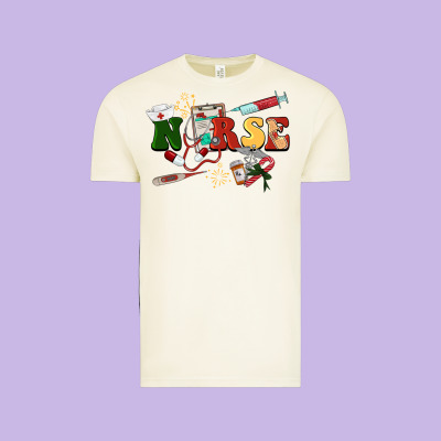 Christmas Nurse Vintage Tee Designed By Barkaloodesign