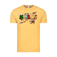 Vintage Mustard Christmas nurse Vintage Tee - BarkalooDesign