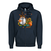 Navy pumpkin spice junkie Zipper Hoodie - RanaPortraitStore