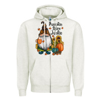 Oatmeal Heather pumpkin spice junkie Zipper Hoodie - RanaPortraitStore