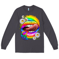 Smoke rainbow lips with daisies Long Sleeve Tee - texasbilliewilder